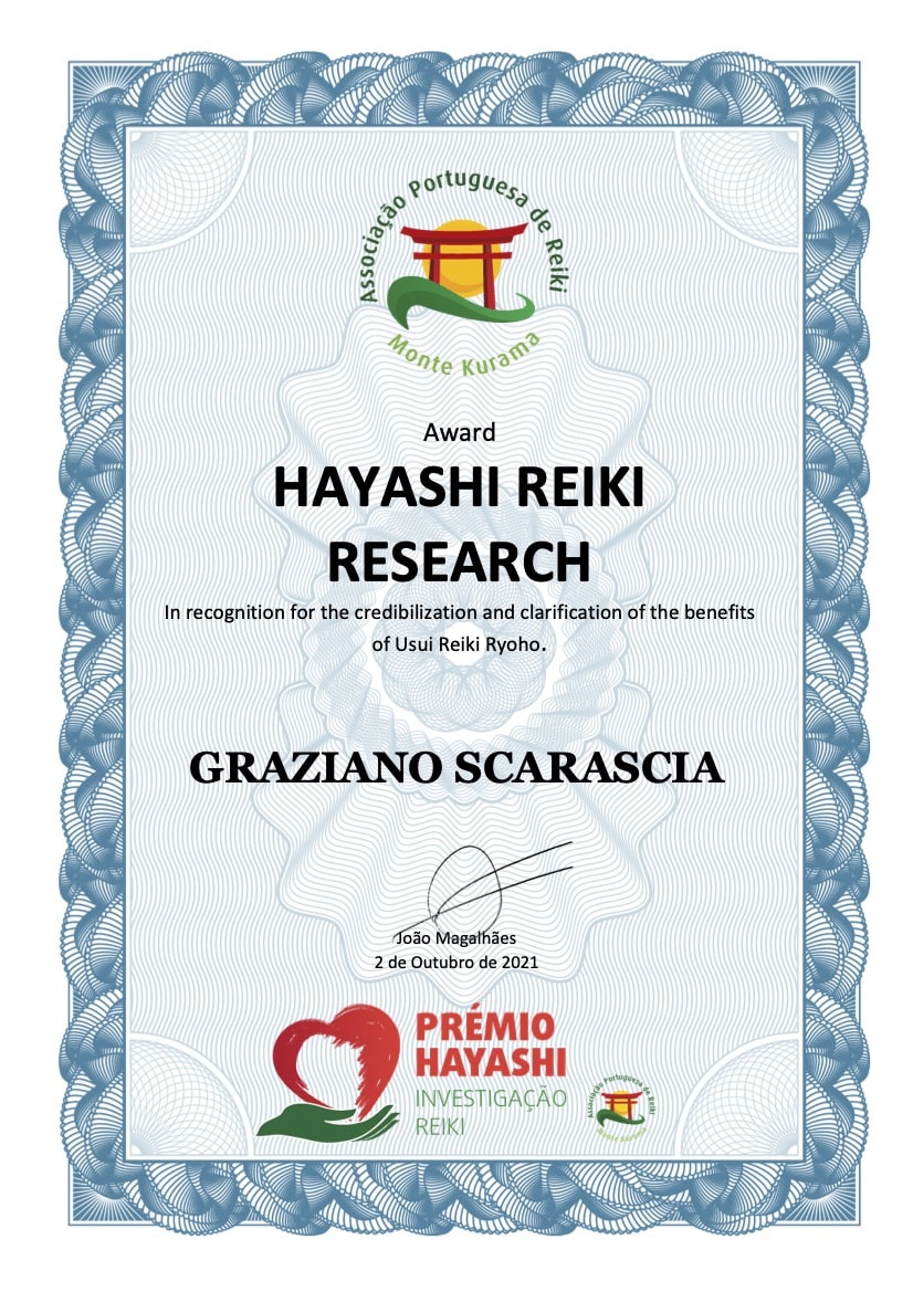 Graziano Scarascia Premio Hayashi Reiki 2021